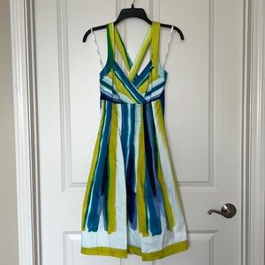 Calvin Klein watercolor stripe print dress, size 2